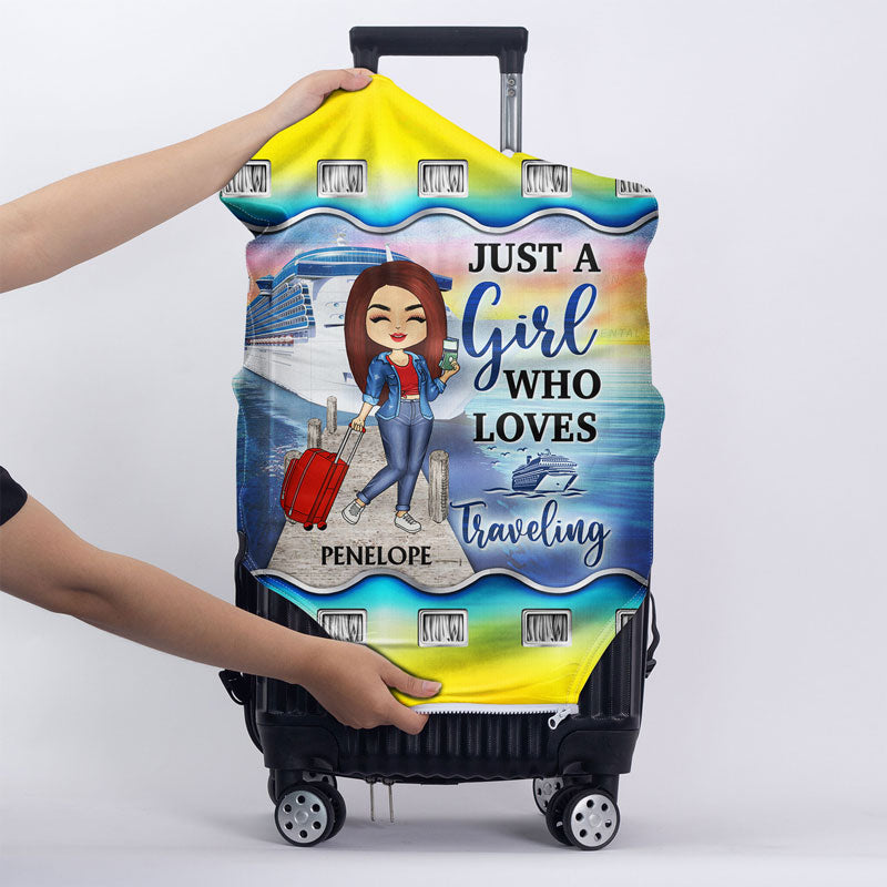 Just A Girl Boy Who Loves Cruising - Gift For Traveling Lovers - Personalized Custom Luggage Cover