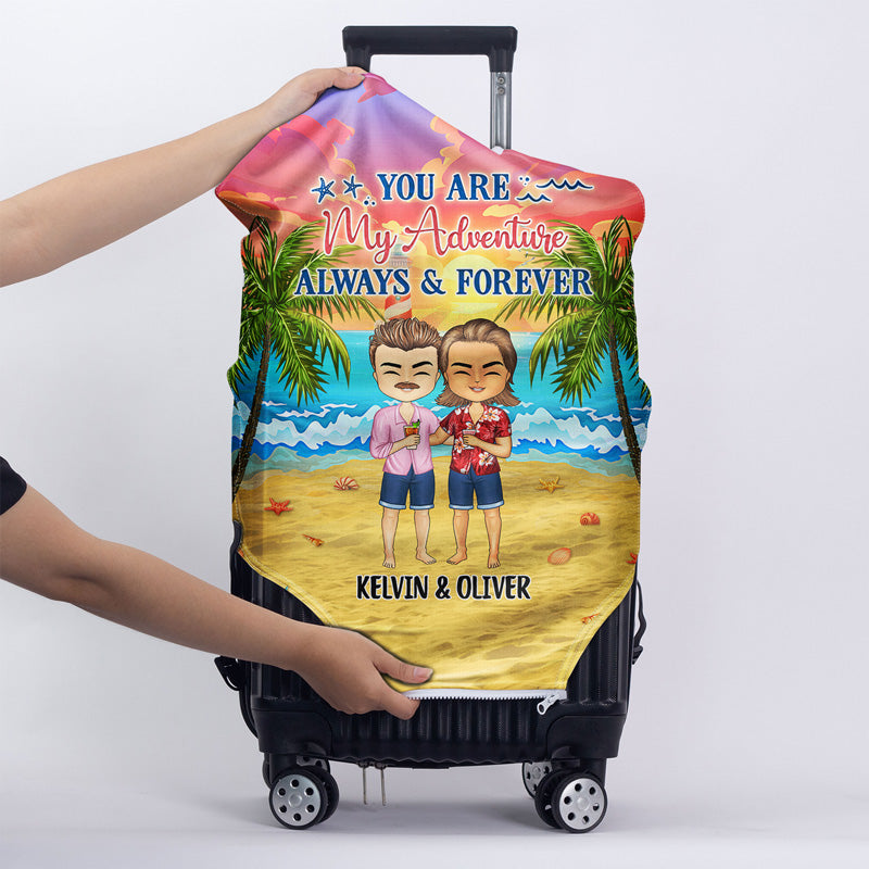 Beach Couple I Love You To The Beach And Back - Gift For Couples - Personalized Custom Luggage Cover