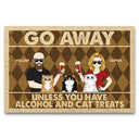 Go Away Unless You Have Alcohol And Cat Treats Couple Husband Wife - Gift For Cat Lovers - Personalized Custom Doormat