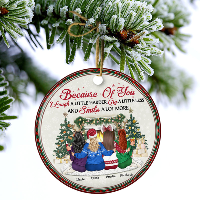 Best Friends There Is No Greater Gift Than Friendship - Christmas Gift For BFF - Personalized Custom Circle Ceramic Ornament