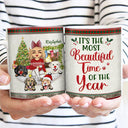 Just A Girl Boy Who Loves Dogs And Christmas - Christmas Gift For Dog Lovers - Personalized Custom White Edge-to-Edge Mug