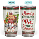 Just A Girl Boy Who Loves Dogs Cats And Christmas - Christmas Gift For Pet Lovers - Personalized Custom Tumbler