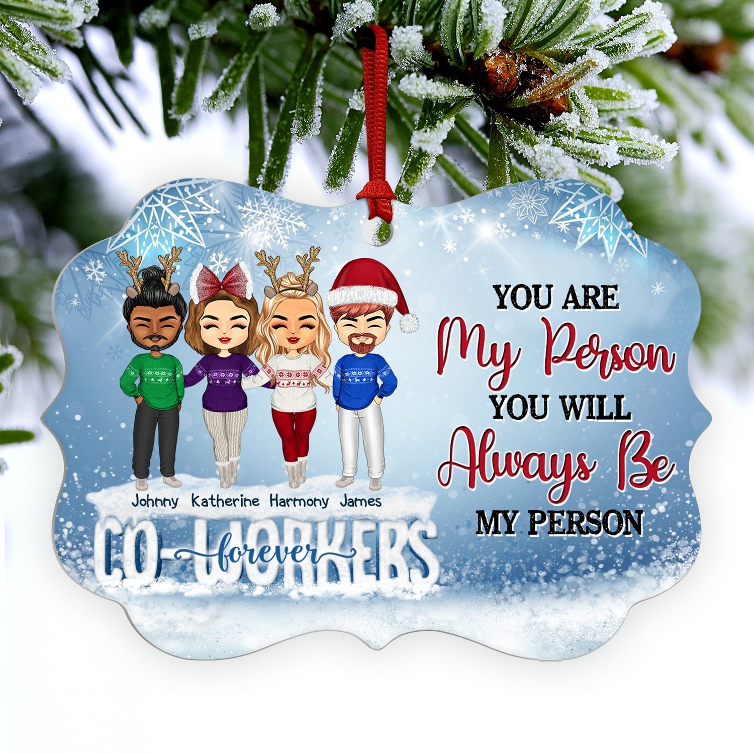 Work Made Us Colleagues But Our Potty Mouths - Christmas Gift For Co-worker And BFF - Personalized Custom Aluminum Ornament