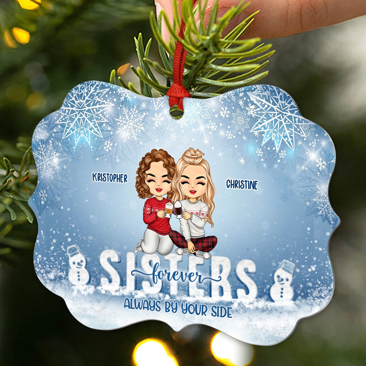 Christmas Colleagues Best Friends Forever - Christmas Gift For Besties And Siblings - Personalized Custom Aluminum Ornament