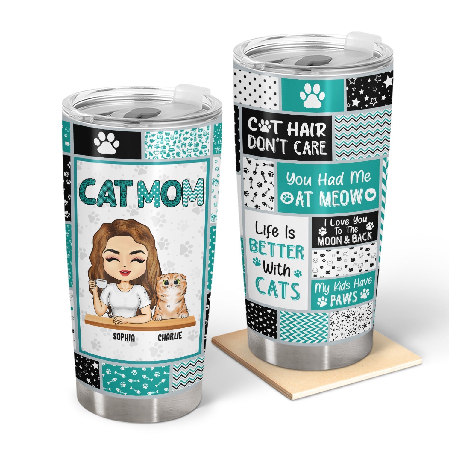 Cat Mom, Cat Dad - Birthday, Loving, Funny, Home Decor Gift For Cat Lover - Personalized Custom Tumbler