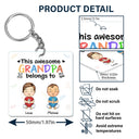 This Awesome Daddy Mommy Belongs To - Loving Gift For Mother, Father, Grandma, Grandpa - Personalized Custom Acrylic Keychain