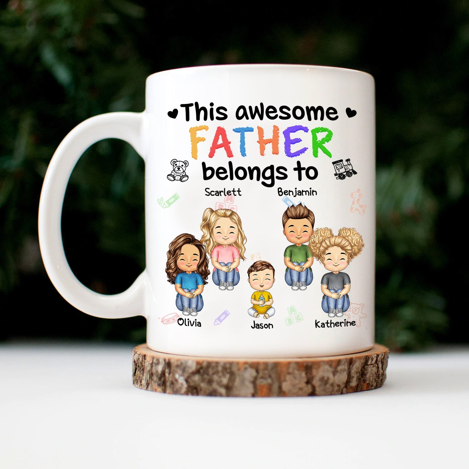 This Awesome Daddy Mommy Belongs To - Loving Gift For Mother, Father, Grandma, Grandpa - Personalized Custom Mug