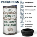 Congrats On Being My Husband - Loving Gift For Couples - Personalized Custom 4 In 1 Can Cooler Tumbler