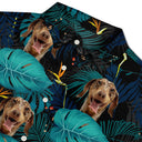 Custom Photo Black Tropical Funny Family Pet Face - Gift For Men, Best Friends, Siblings, Dog And Cat Lovers - Personalized Custom Hawaiian Shirt