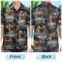 Custom Photo Black Tropical Funny Family Pet Face - Gift For Men, Best Friends, Siblings, Dog And Cat Lovers - Personalized Custom Hawaiian Shirt