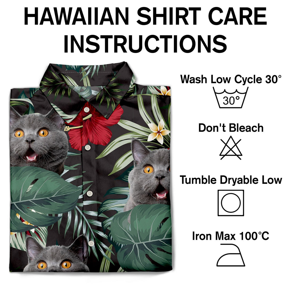 Custom Photo Black Tropical Funny Family Pet Face - Gift For Men, Best Friends, Siblings, Dog And Cat Lovers - Personalized Custom Hawaiian Shirt