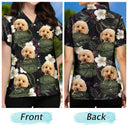 Custom Photo Black Tropical Funny Family Pet Face - Gift For Men, Best Friends, Siblings, Dog And Cat Lovers - Personalized Custom Hawaiian Shirt