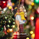 Couple Kissing Style 2 - Christmas Gift For Lover, Husband, Wife, Couples - Personalized Cutout Acrylic Ornament