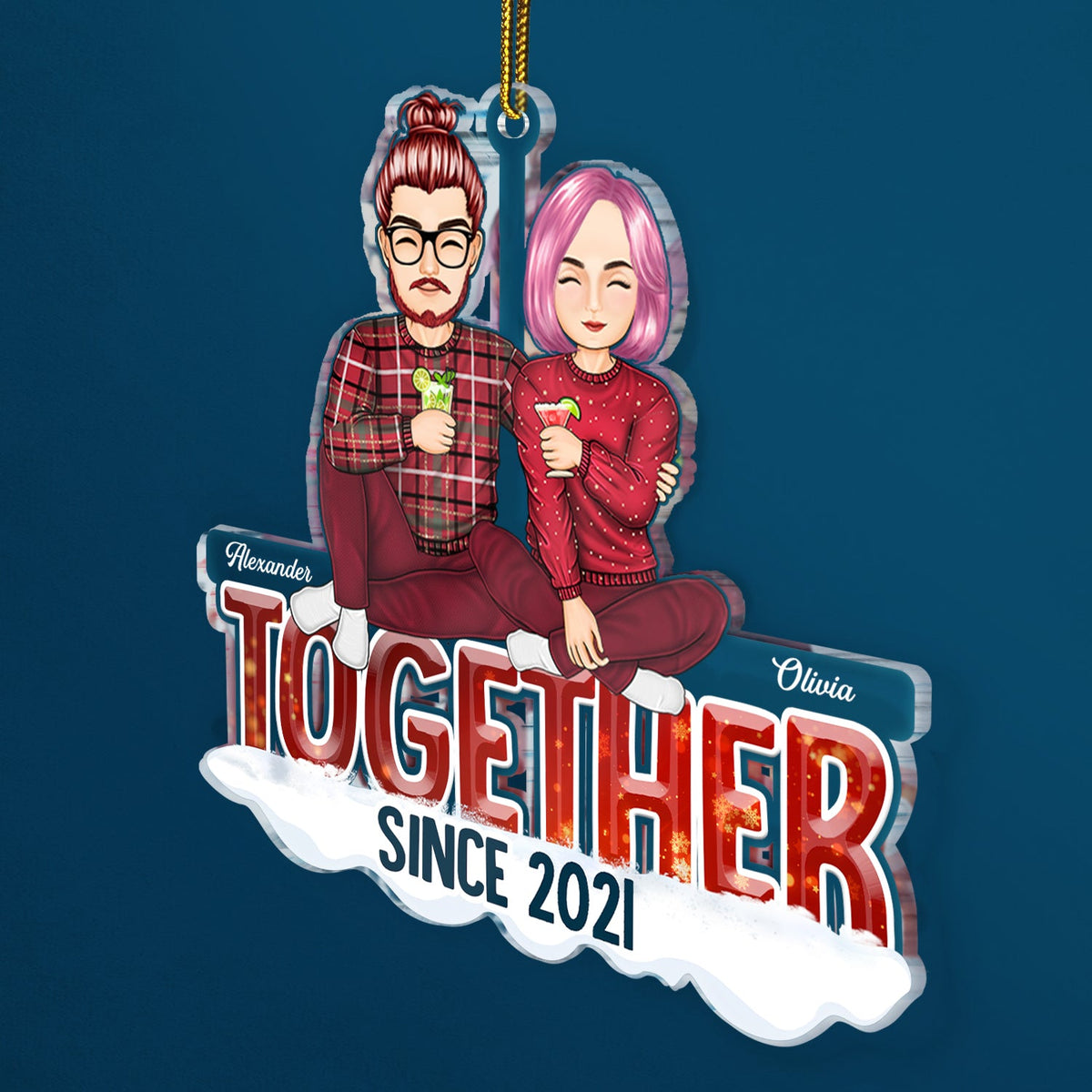 Together Since - Christmas Gift For Couples - Personalized Cutout Acrylic Ornament