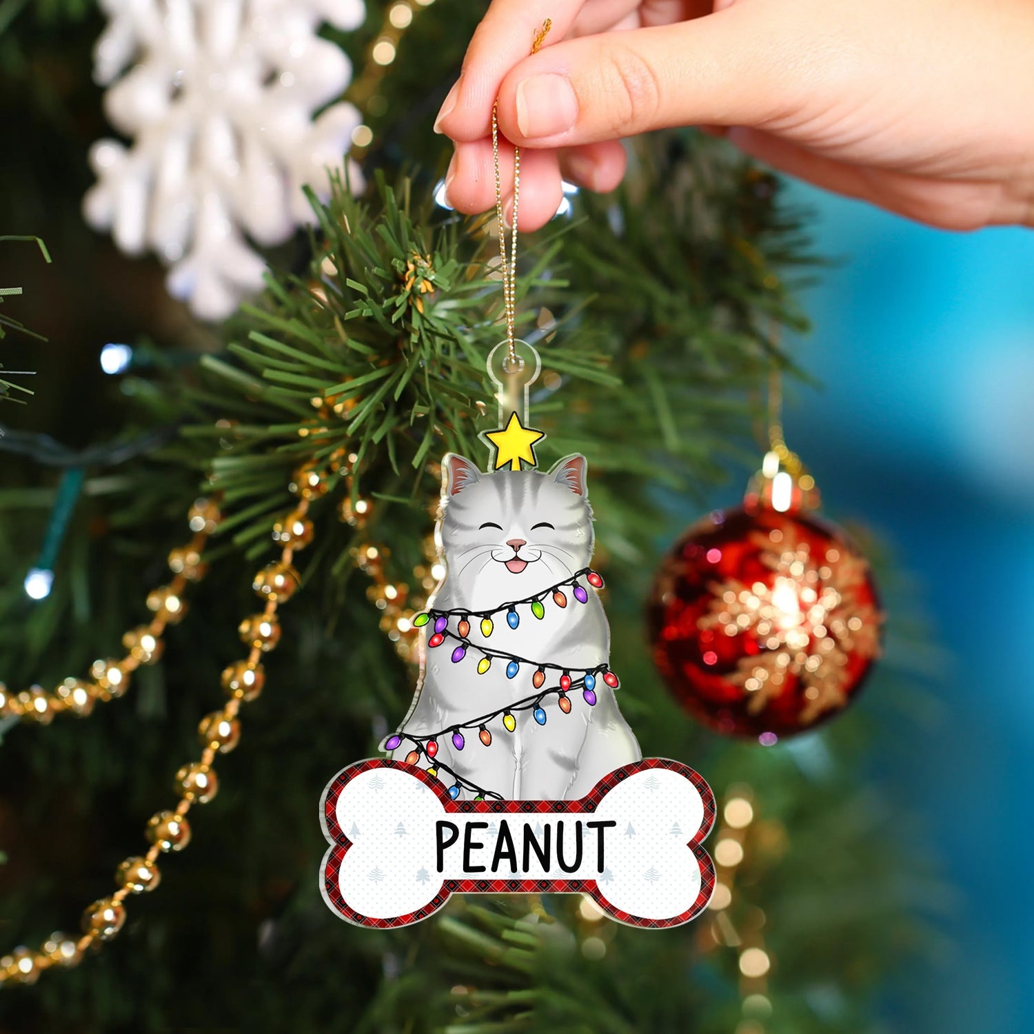 Funny Dog Cat - Christmas Gift For Pet Lovers - Personalized Cutout Acrylic Ornament