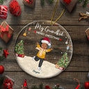 Happy Our Grandkids - Christmas Gift For Grandparents, Parents, Family - Personalized Circle Acrylic Ornament