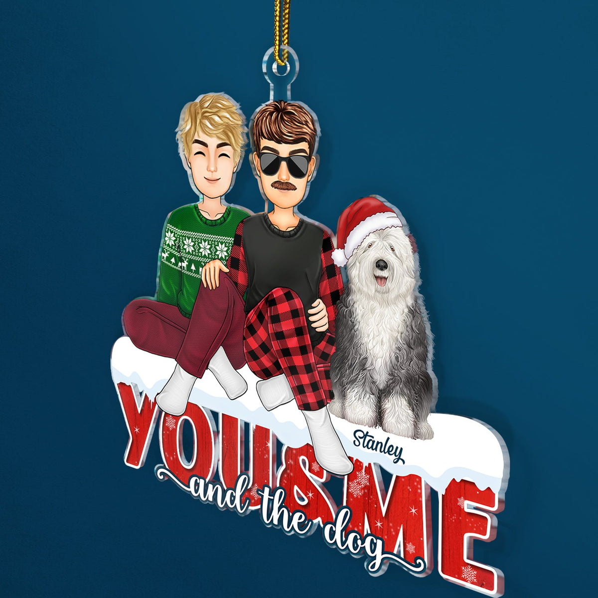 You & Me And The Dogs The Cats - Christmas Gifts For Couples, Husband, Wife, Pets Lovers - Personalized Cutout Acrylic Ornament