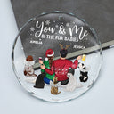 You And Me And The Dogs - Anniversary, Loving Gift For Couples, Dog Lovers, Cat Lovers, Pet Lovers - Personalized Circle Glass Ornament