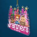 Partners In Crime Pine Tree Chibi - Christmas Gifts For Besties, Friends - Personalized Cutout Acrylic Ornament