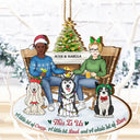 This Is Us Couple And Dogs Cats - Christmas Gift For Pet Lovers And Family - Personalized Wooden Cutout Ornament