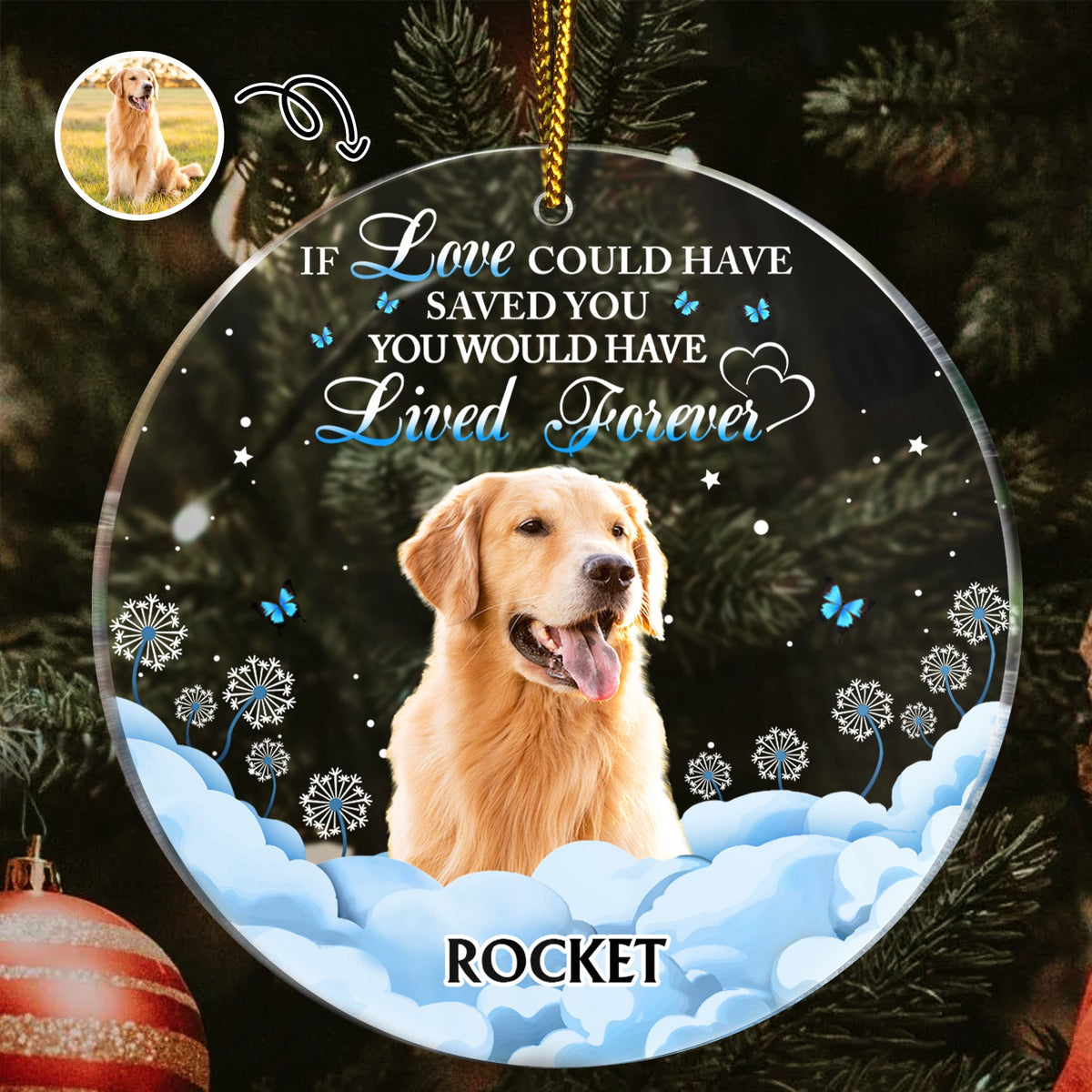 Custom Photo If Love Could Have Saved You - Christmas, Memorial Gift For Dog Lovers, Cat Lovers - Personalized Circle Acrylic Ornament