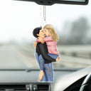 Couple Kissing - Anniversary Gift For Couples - Personalized Acrylic Car Hanger