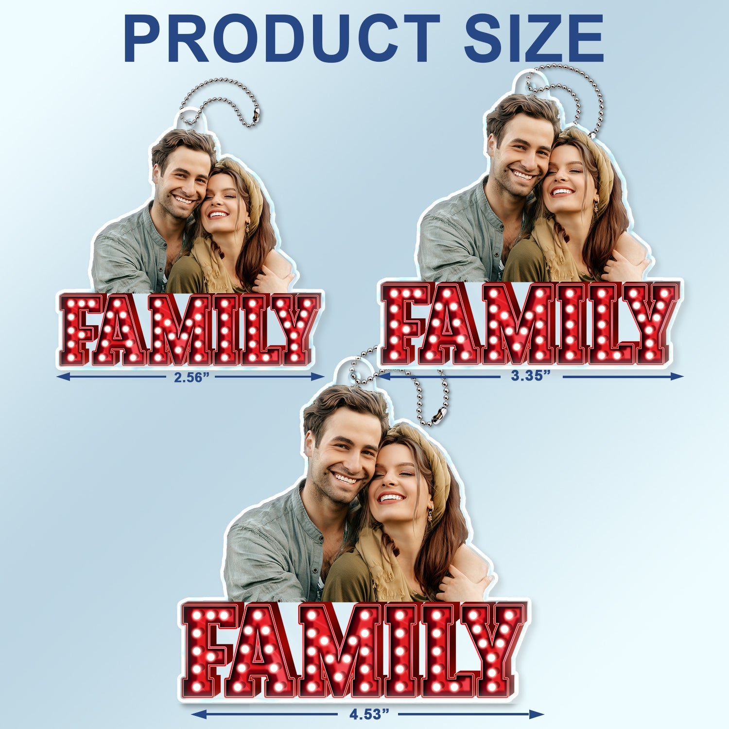 Custom Photo Love Family Couples - Anniversary Gift For Spouse, Lover, Family - Personalized Acrylic Car Hanger