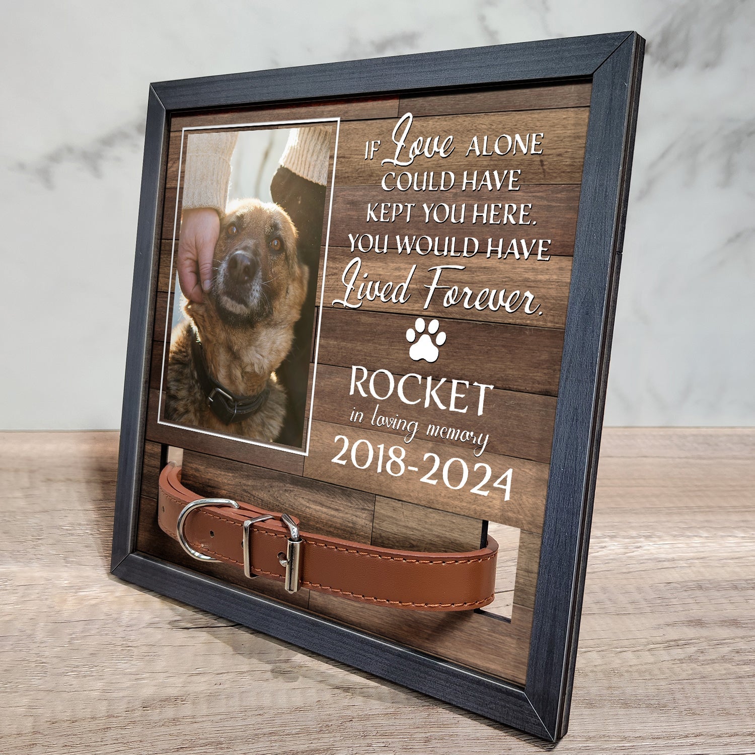 Custom Photo My Hardest Goodbye - Memorial, Sympathy Gift For Dog Owners, Cat Lovers - Personalized Pet Loss Sign, Collar Frame