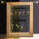 First Mama Now Nanny Flowers - Gift For Grandma, Nana, Granny - Personalized Frame Lamp