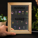 First Mama Now Nanny Flowers - Gift For Grandma, Nana, Granny - Personalized Frame Lamp