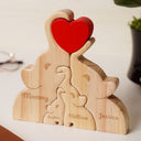 Love Elephant Family - Gift For Mother, Father, Family - Personalized Custom Shaped Wooden Puzzle