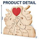 Love Elephant Family - Gift For Mother, Father, Family - Personalized Custom Shaped Wooden Puzzle