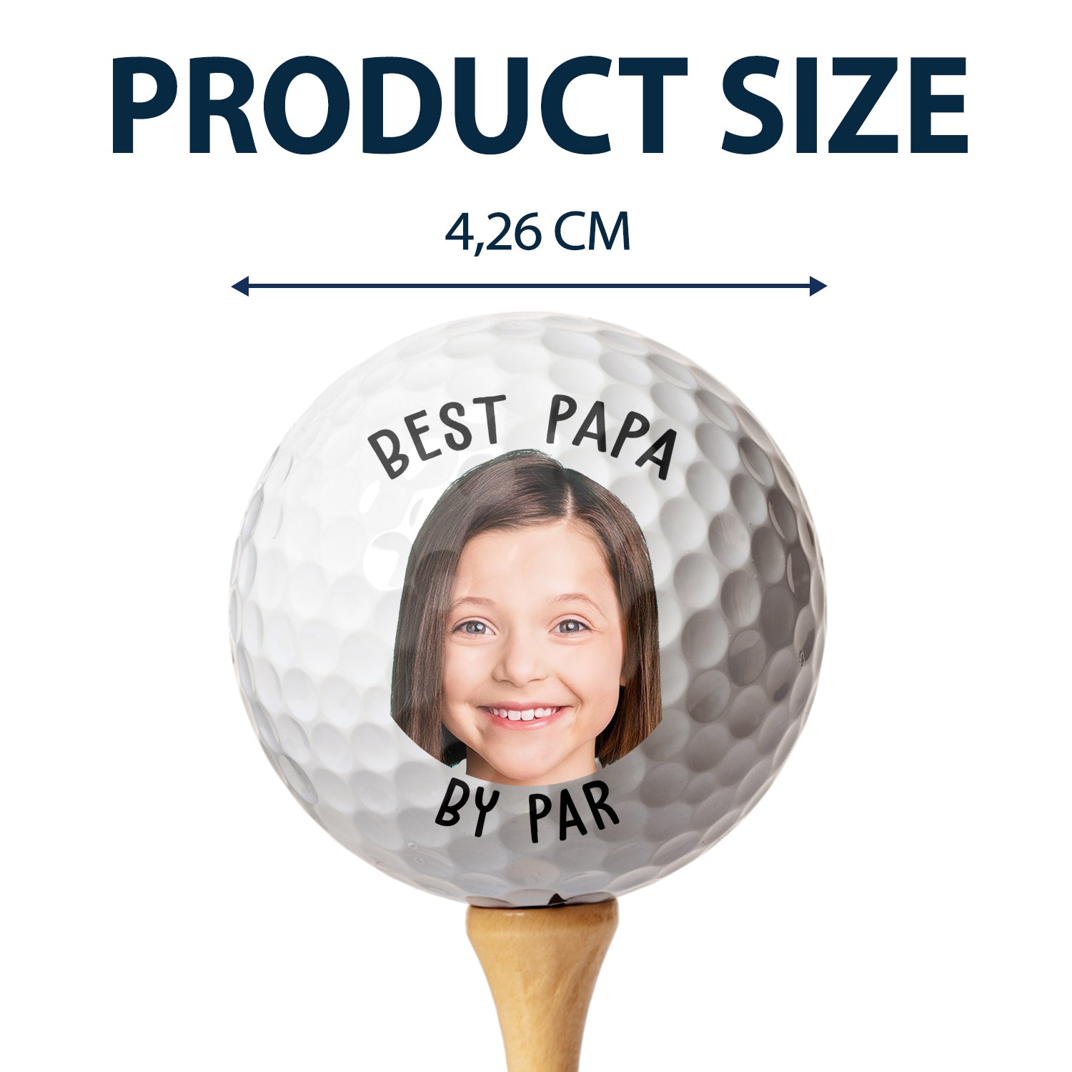 Custom Photo Best Dad By Par - Gift For Father, Grandpa, Dog Dad, Cat Dad - Personalized Golf Ball