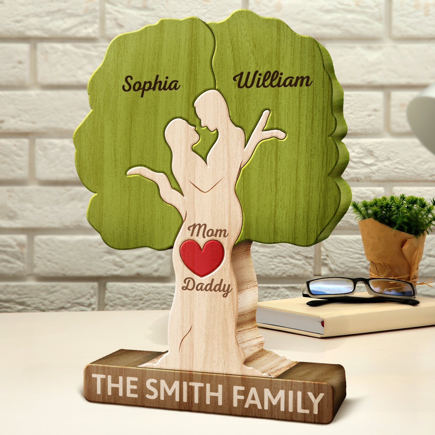 Tree Family - Gift For Mother, Father, Family - Personalized Custom Shaped Wooden Puzzle