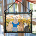 A Dad And His Dog A Bond That Can't Be Broken - Personalized Window Hanging Suncatcher Ornament