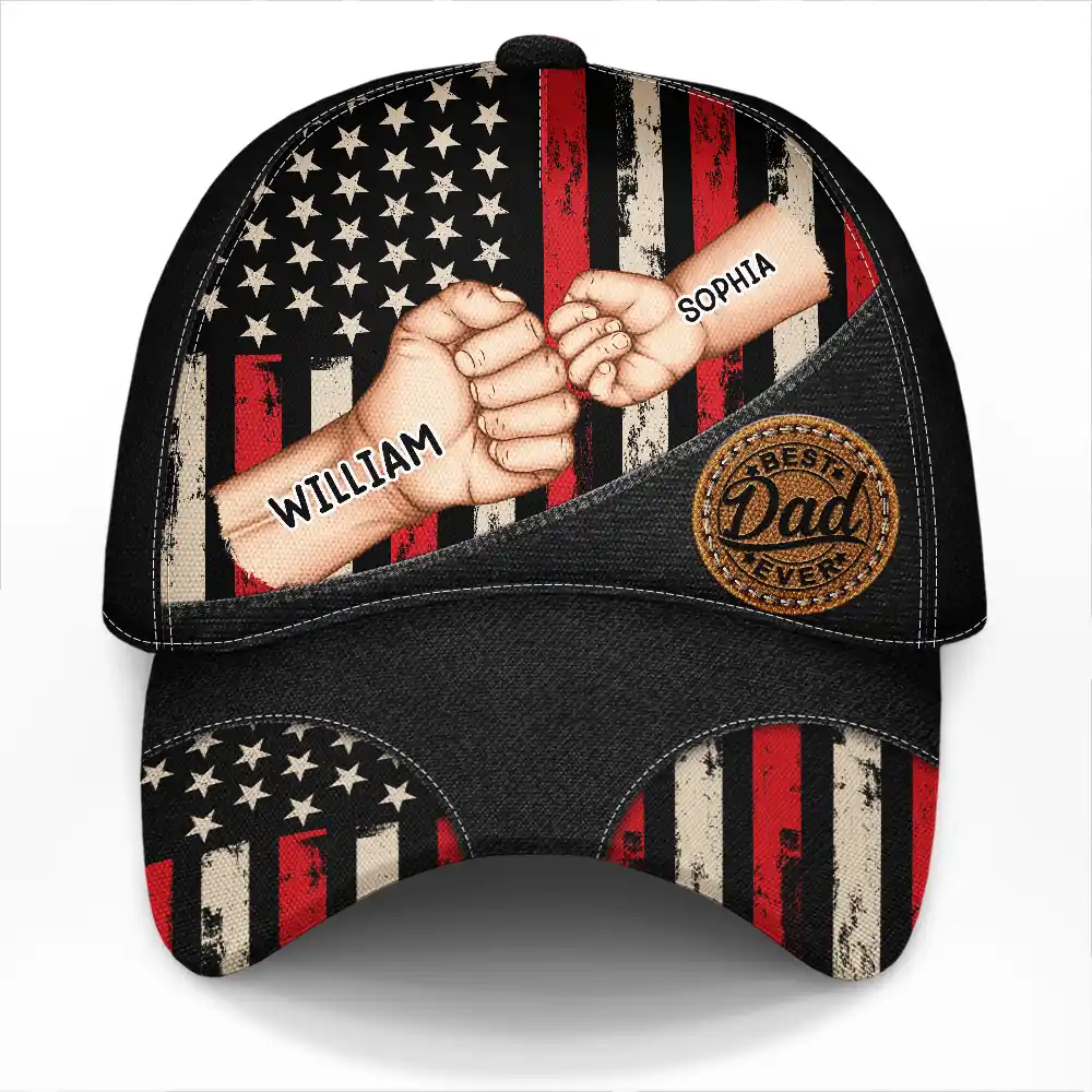 Best Dad Grandpa Ever Fist Bump - Personalized Classic Cap