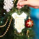 New baby, New Dad, New Mom - Custom Name And Infor New Baby Toddler First Christmas - Personalized Custom Shaped Acrylic Ornament