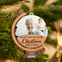 Retirement - Custom Photo We Wish Your First Retired Christmas Merry & Bright - Personalized Custom Shaped Wooden Ornament