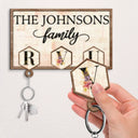 Gift For Couples, Family - Family Vintage Style Custom Names Alphabet - Personalized Custom Shaped Key Holder