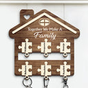 Family, Gift For Couples - Family Puzzle Together We Make A Family - Personalized Custom Shaped Key Holder