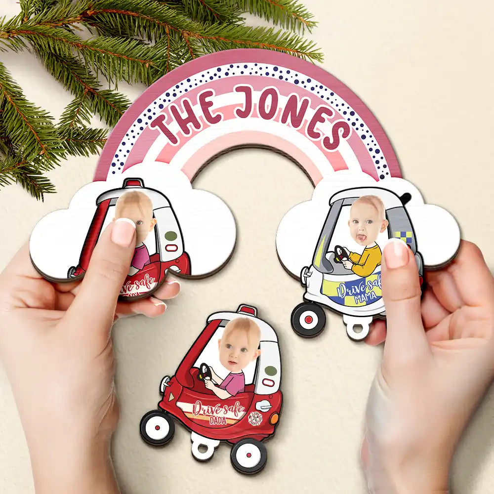 New baby, Parents - Custom Photo Baby Drive Safe Daddy Mommy - Personalized Custom Shaped Key Holder