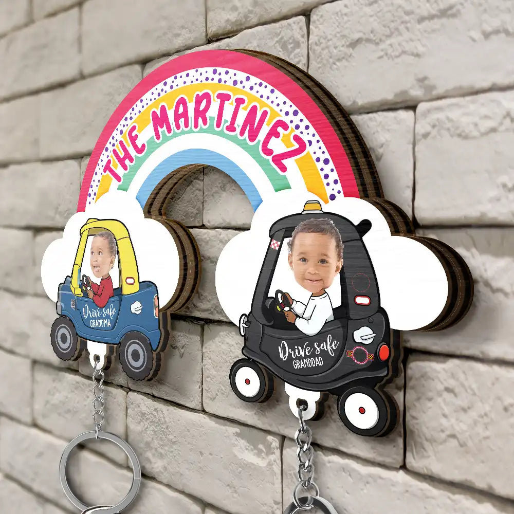 New baby, Parents - Custom Photo Baby Drive Safe Daddy Mommy - Personalized Custom Shaped Key Holder