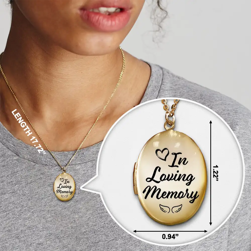 Memorial, Family - Custom Photo Memorial Always With Me Forever In My Heart - Personalized Locket Necklace