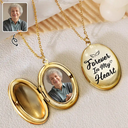 Memorial, Family - Custom Photo Memorial Always With Me Forever In My Heart - Personalized Locket Necklace