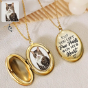 Memorial, Dog Lovers, Pet Lovers, Cat Lovers - Custom Photo Pet Memorial You Left Paw Prints On My Heart - Personalized Locket Necklace