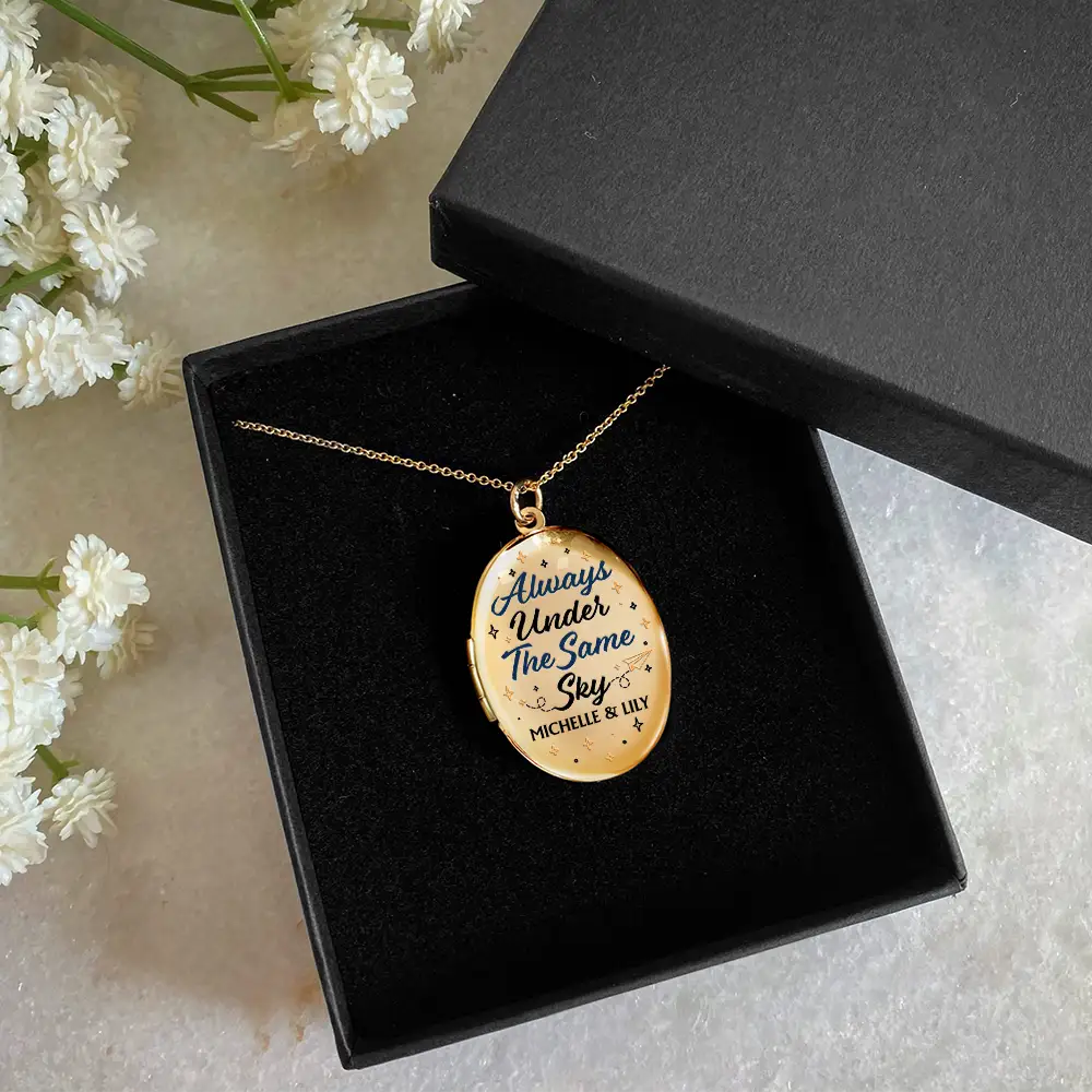 Gift For Bestie - Custom Photo Besties Always Close At Heart - Personalized Locket Necklace