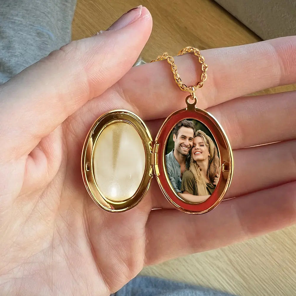 Gift For Couples, Gift For Husband, Gift For Wife - Custom Photo Couple Always Holding Hands - Personalized Locket Necklace