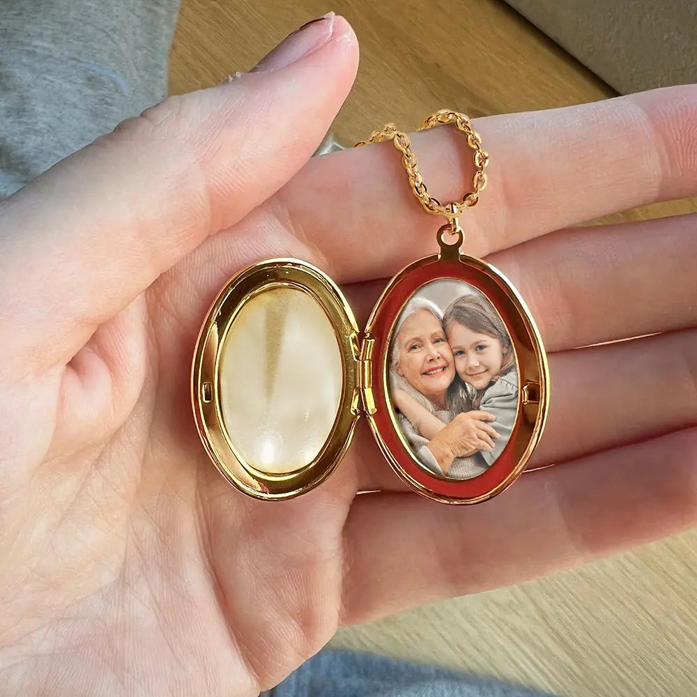 Gift For Grandma - Custom Photo Grandkid Blessed To Be Called Grandma - Personalized Locket Necklace