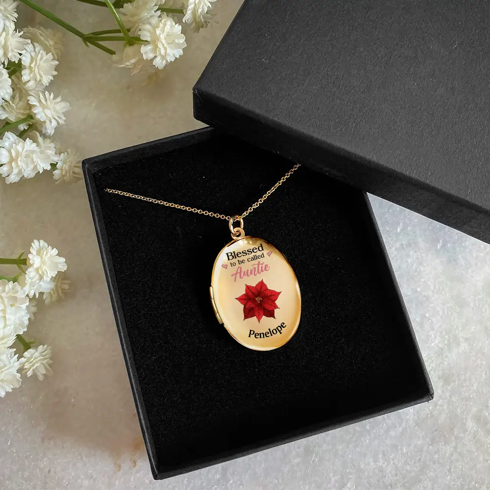 Gift For Grandma - Custom Photo Grandkid Blessed To Be Called Grandma - Personalized Locket Necklace