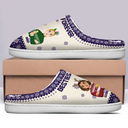 Family, Gift For Bestie - Flat Art Family Grandparents, Parents, Kids, Friends - Personalized Fluffy Slippers